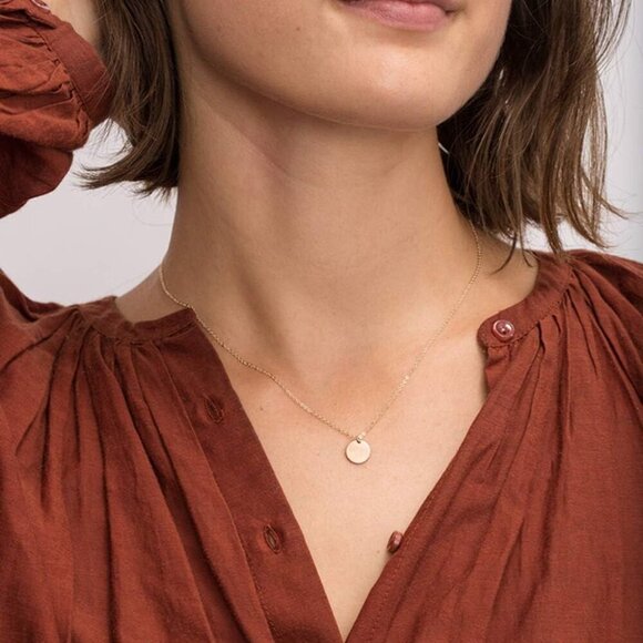 Elegant Hypoallergenic Gold Coin Choker - Simple 925 Silver Necklace Gift Boxed - Picture 3 of 6